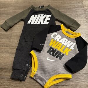 Nike Kids Bodysuit Set - Black, Gray, and Yellow